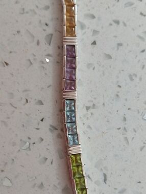 Multicolor Gemstone Sterling Silver Women’s Bracelet
